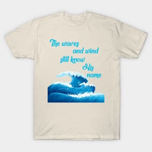 "The waves and wind still know His name" * It is Well with my Soul * song lyric WEAR YOUR WORSHIP God Jesus Christian design T-Shirt